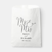 Sachets En Papier M. Et Mme Elegant Mariage Noir Et Blanc Moderne (Devant)