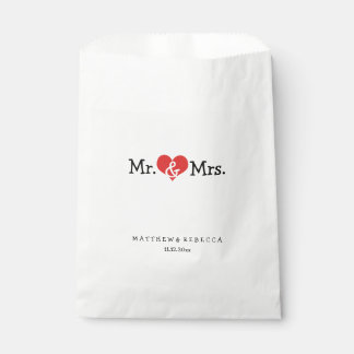 Sachets En Papier M. et Mme Mariage de Red Heart Personnalisé