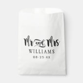 Sachets En Papier M. et Mme Modern Black Mariage manuscrit manuscrit (Devant)