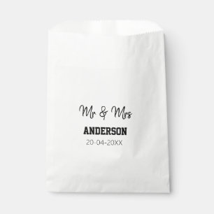 Sachets En Papier M & Mme ajoutent le nom de famille date année cade