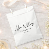 Sachets En Papier M. & Mme Modern Black White Script Mariage (Coupé)