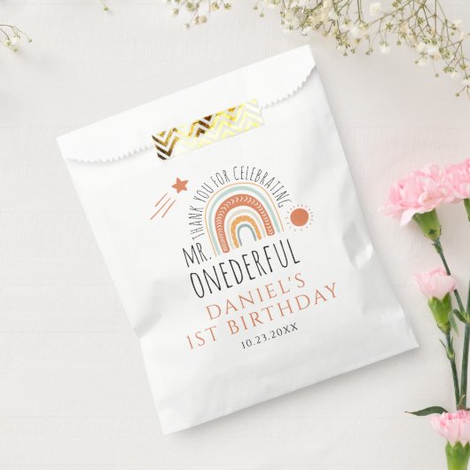 Sachets En Papier M. Onederful Boho Arc-en-ciel Premier anniversaire (Scellé)