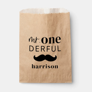 Sachets En Papier M. Onederful Nom personnalisé avec Moustache