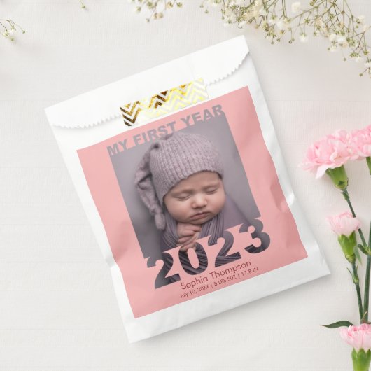 Sachets En Papier Ma première année 2023 Découpe moderne Baby Photo (Scellé)
