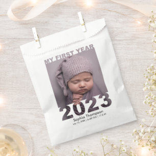 Sachets En Papier Ma première année 2023 Moderne découpé photo bébé