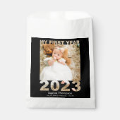 Sachets En Papier Ma première année 2023 Moderne découpé photo bébé (Devant)