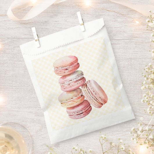 Sachets En Papier Macaron Aquarelle rose (Coupé)
