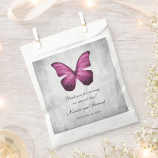 Sachets En Papier Magenta Butterfly Wedding Favor Bags