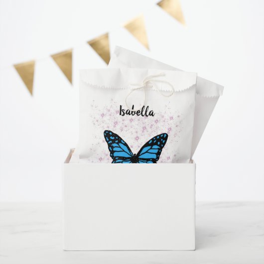 Sachets En Papier Magical blue butterfly pink glitter art (Fête)