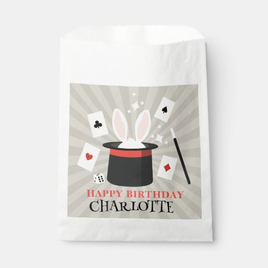 Sachets En Papier Magicien Show Magicien Enfants Anniversaire Nom pe (Devant)