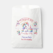 Sachets En Papier Magique Unicornes Aquarelle Première fête d'annive (Devant)
