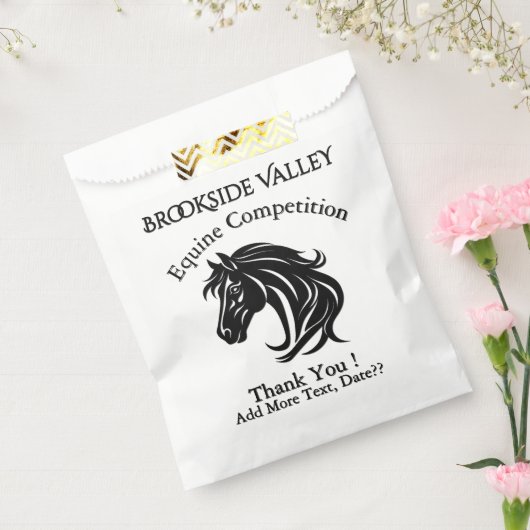 Sachets En Papier Magnificent Black Horse Head All Custom Text (Scellé)