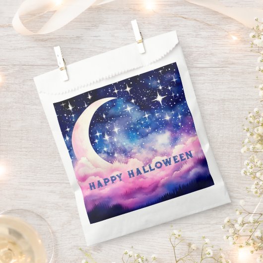 Sachets En Papier Magnifique Night Sky Crescent Lune Halloween (Coupé)