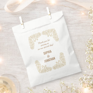Sachets En Papier Main Rustique tiré Paisley Mariage Merci