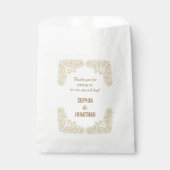 Sachets En Papier Main Rustique tiré Paisley Mariage Merci (Devant)