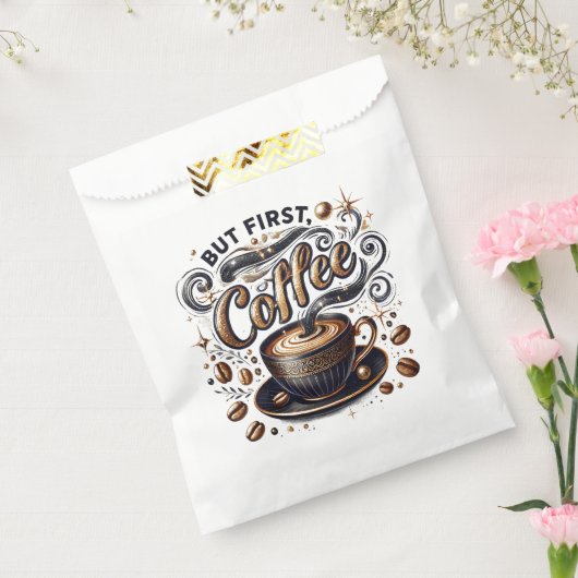 Sachets En Papier Mais First Coffee Art - Design Or Stylé (Scellé)