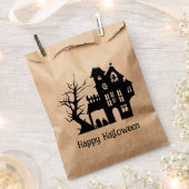 Sachets En Papier Maison hantée éffrayante. Joyeux biscuit Halloween (Coupé)