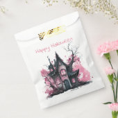Sachets En Papier Maison hantée rose et gris Joyeux Halloween (Scellé)