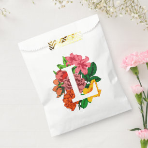 Sachets En Papier Majuscule L monogramme floral