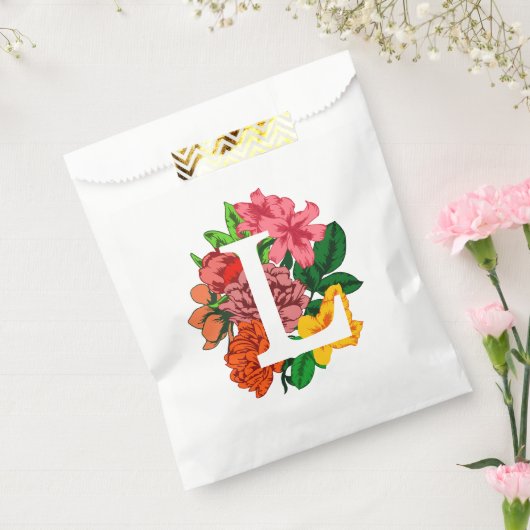 Sachets En Papier Majuscule L monogramme floral (Scellé)