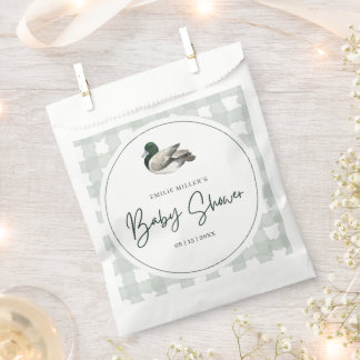 Sachets En Papier Mallard Duck Baby Shower Gender Neutral Green