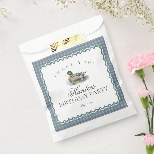Sachets En Papier Mallard Duck Hunting Gingham Birthday Dessert (Scellé)