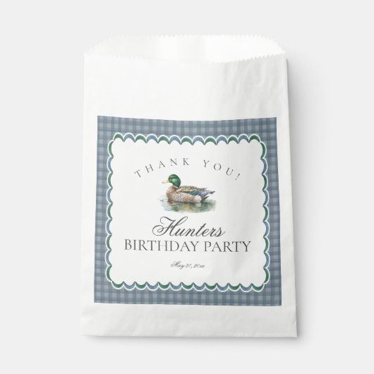 Sachets En Papier Mallard Duck Hunting Gingham Birthday Dessert (Devant)