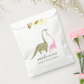 Sachets En Papier Mama et bébé Dinosaur Baby shower rose (Scellé)