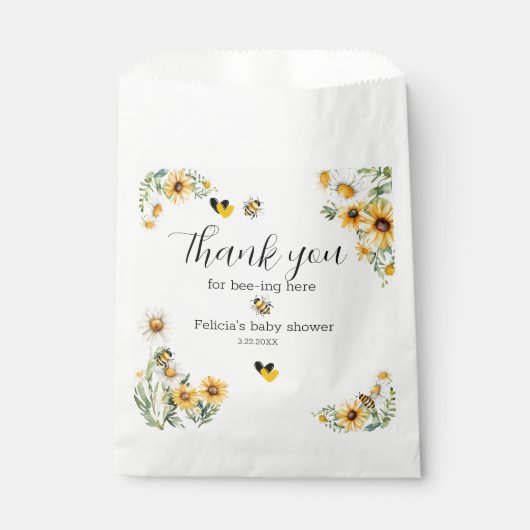 Sachets En Papier Mama to Bee Fleur Jaune Bumblebee (Devant)