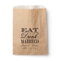 Manger, boire et être marié Mariage Favor Sac