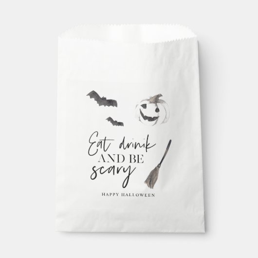 Sachets En Papier Mangez Boire Et Faites Peur | Bonne Halloween (Devant)