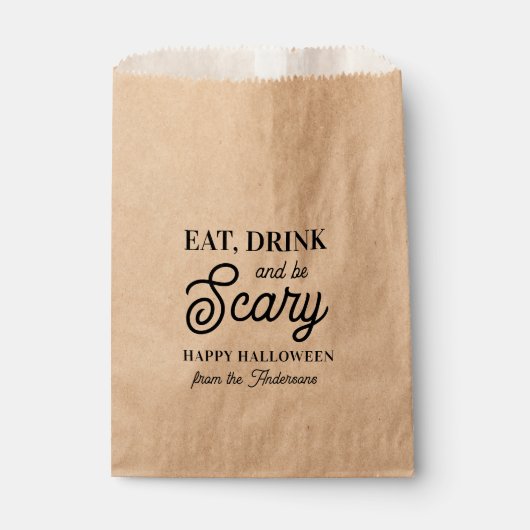 Sachets En Papier Mangez, buvez et soyez effrayant Halloween (Devant)