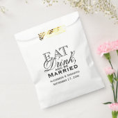 Sachets En Papier Mangez, buvez et soyez marié Mariage personnalisé (Scellé)