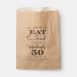 Sachets En Papier Mangez la boisson et soyez fabuleusement cinquante