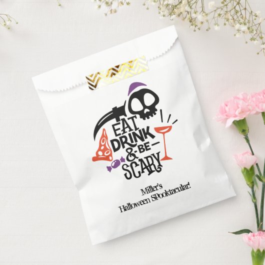Sachets En Papier Mangez un verre et soyez effrayant Halloween (Scellé)