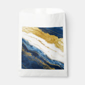 Sachets En Papier Marbre bleu marine de luxe et feuille d'or (Devant)