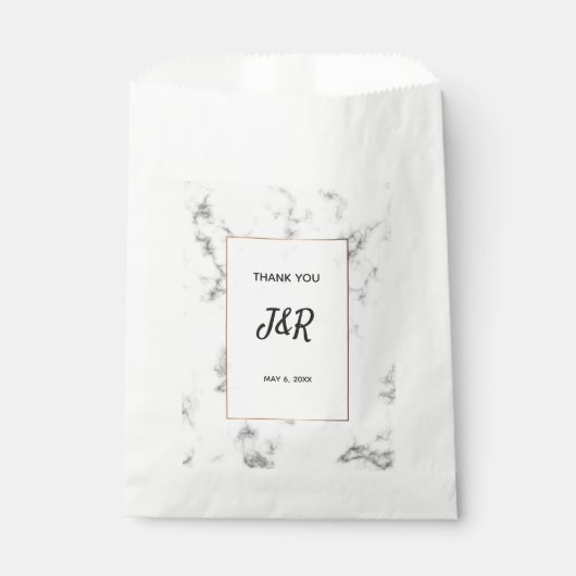 Sachets En Papier Marbre et or élégant mariage (Devant)