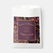 Sachets En Papier Marbre Violet Et Or De Prune  (Devant)
