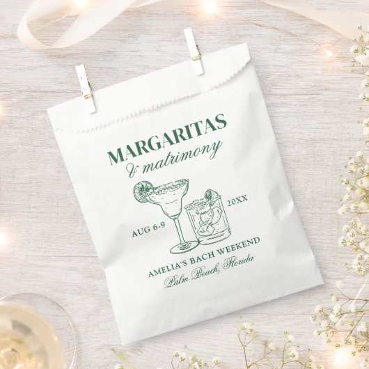 Sachets En Papier Margaritas & Mariage Bachelorette Week-end (Coupé)