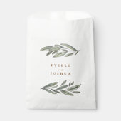 Sachets En Papier Mariage À feuillage persistant romantique (Devant)