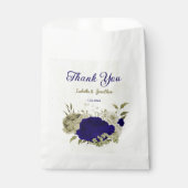 Sachets En Papier Mariage à fleurs bleu Royal (Devant)