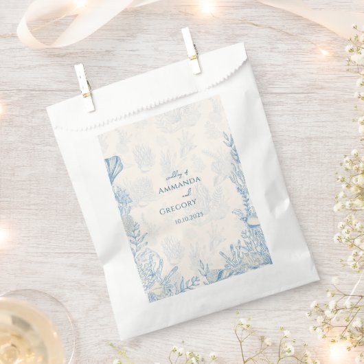 Sachets En Papier Mariage à thème Blue Toile Ocean (Coupé)