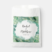 Sachets En Papier Mariage Abstrait Moderne Vert (Devant)