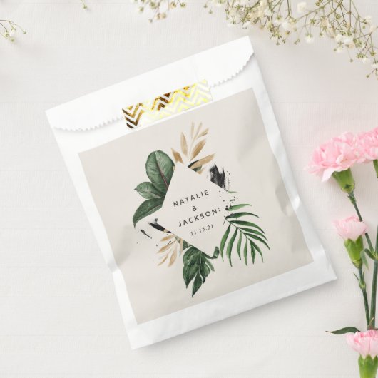 Sachets En Papier Mariage abstrait tropical moderne peint (Scellé)