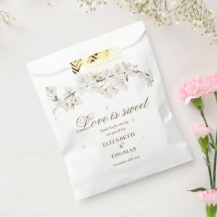 Sachets En Papier Mariage Amour Sucré Fleur Blanche
