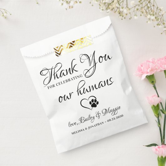 Sachets En Papier Mariage animal personnalisé Merci chien Doggie  (Scellé)