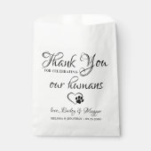 Sachets En Papier Mariage animal personnalisé Merci chien Doggie (Devant)
