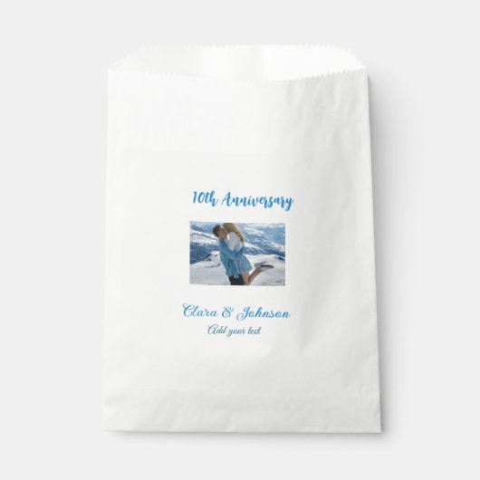 Sachets En Papier Mariage Anniversaire ajouter nom année image texte (Devant)