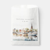 Sachets En Papier Mariage aquarelle chic Annapolis Maryland (Devant)