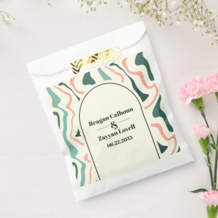 Sachets En Papier Mariage Arc-en-ciel Rétro Vert Menthe Et Rose